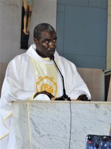Fr. Richard Omolade delivering the homily